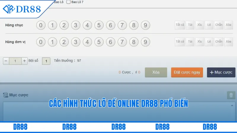 Các hình thức lô đề online DR88 phổ biến